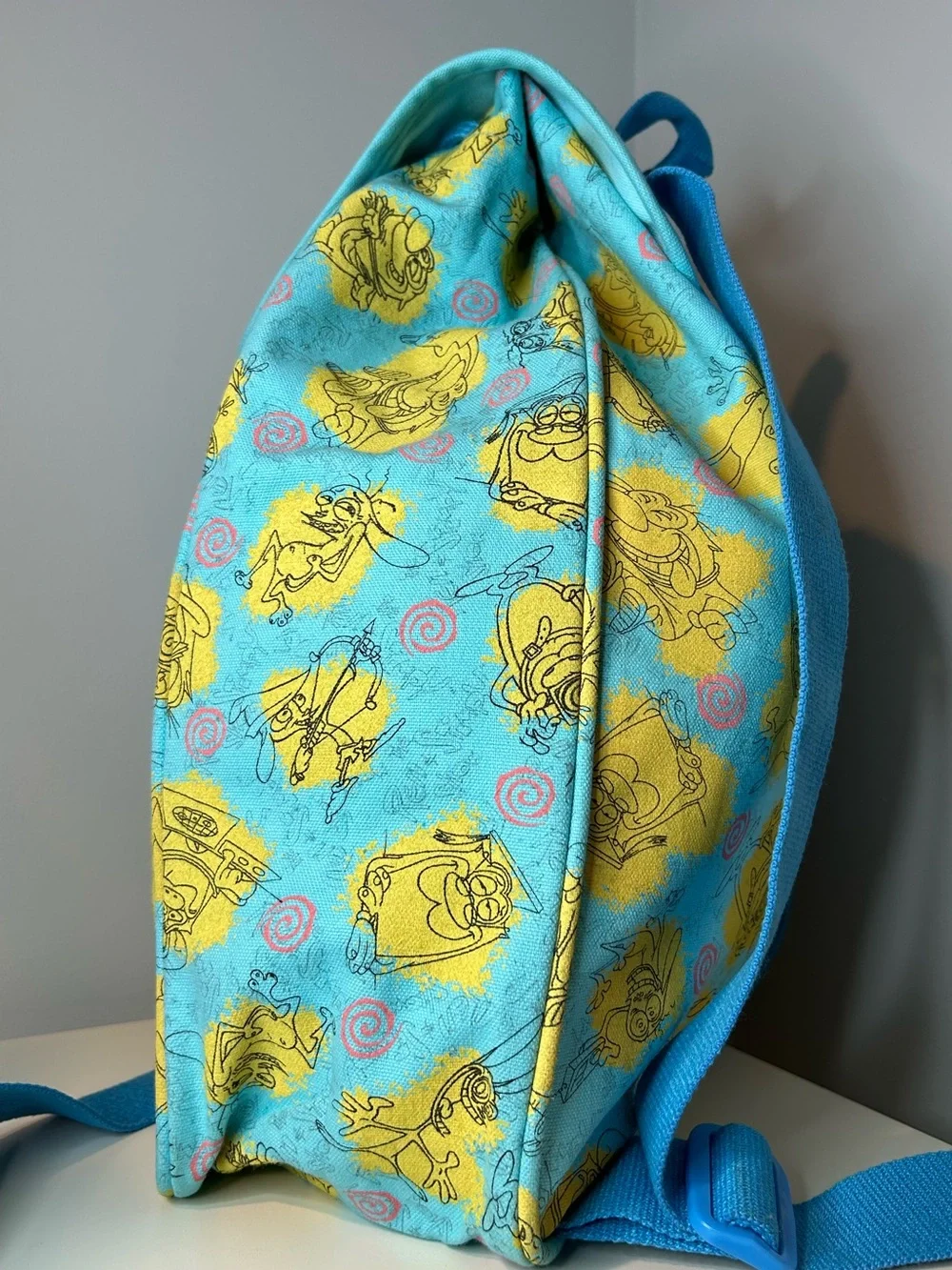 Nicktoons Ren & Stimpy Backpack Bag Nickelodeon 90s Cartoon EUC